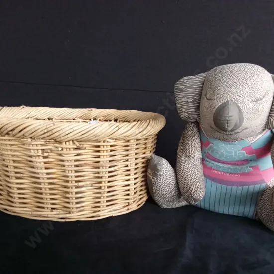 KOALA BEAR TEDDY AND WICKER BASKET