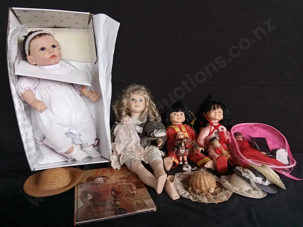 DOLLS X 9 WITH ACCESSORIES AND A BOOK Image 1++