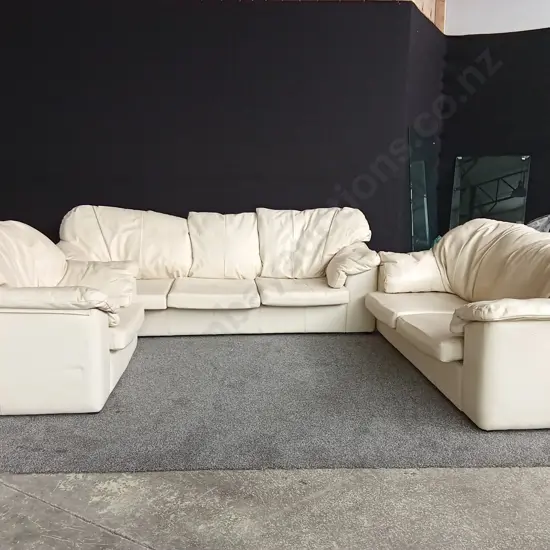 3 PIECE BEIGE COUCH SET (MEASUREMENTS IN DESCRIPTION)