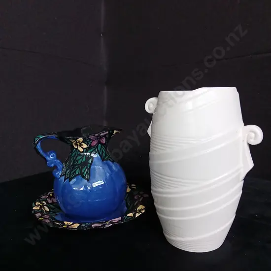 NZ JOHN HIRD CERAMIC JUG AND BOWL AND STYLEVAC VASE