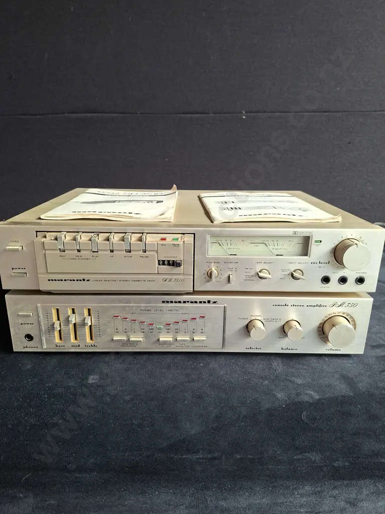 VINTAGE MARANTZ SEPERATES - SD3510 CASSETTE PLAYER + PM350 CONSOLE STEREO AMPLIFIER BOTH POWER ON Image 1++