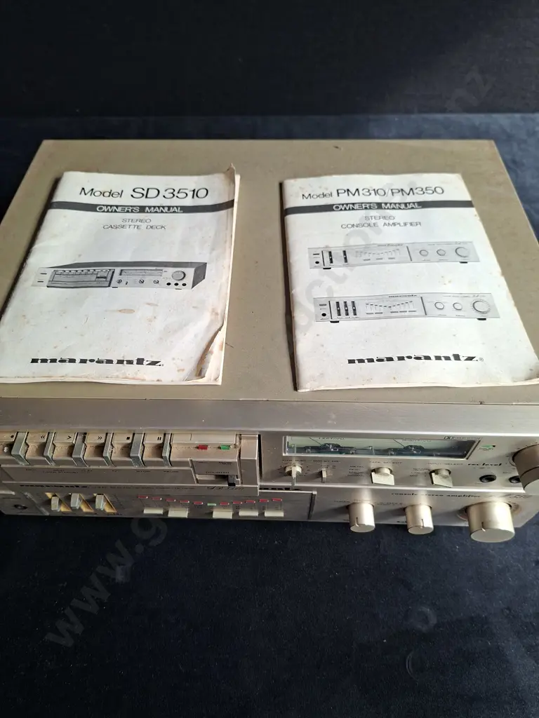 VINTAGE MARANTZ SEPERATES - SD3510 CASSETTE PLAYER + PM350 CONSOLE STEREO AMPLIFIER BOTH POWER ON Image 1++