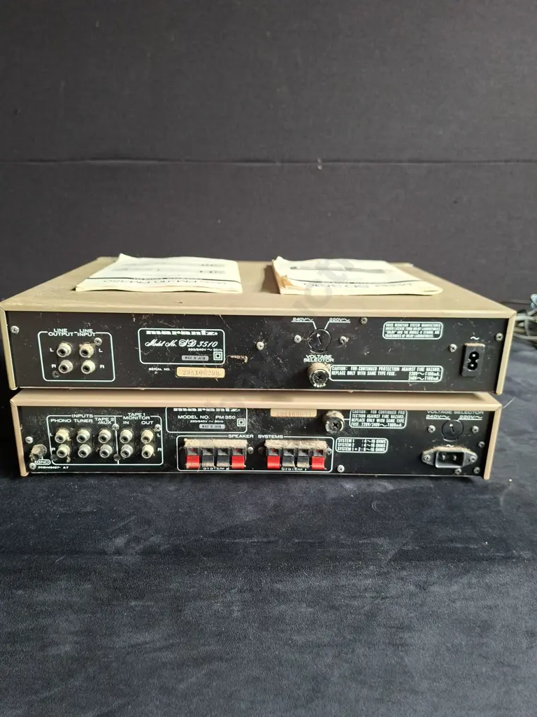 VINTAGE MARANTZ SEPERATES - SD3510 CASSETTE PLAYER + PM350 CONSOLE STEREO AMPLIFIER BOTH POWER ON Image 1++