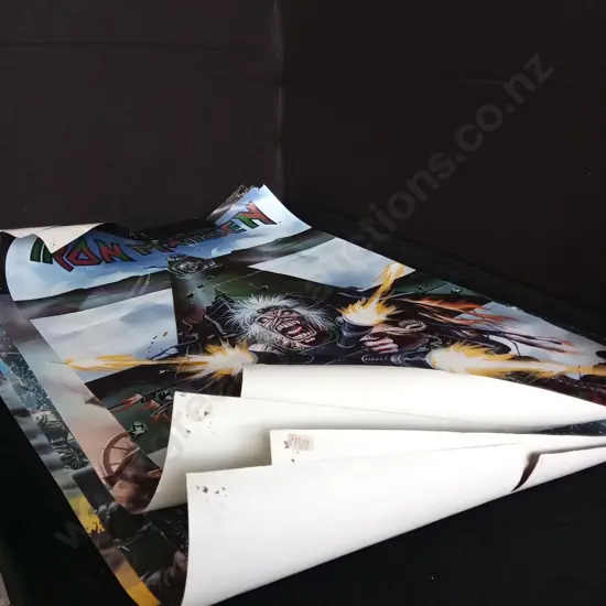 5 VINTAGE IRON MAIDEN POSTERS ROUGHLY A1