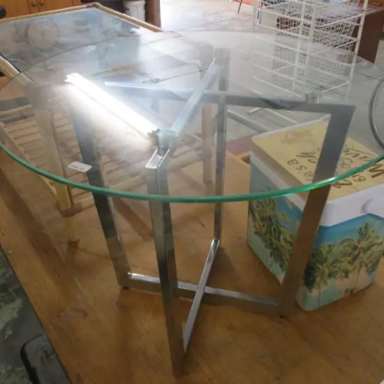 Glass and Chrome Side Table