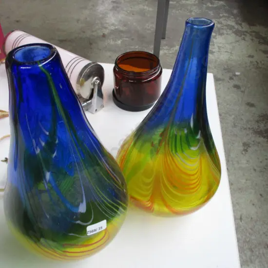 2 Art Glass Vases