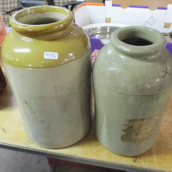 2 Stone Jars