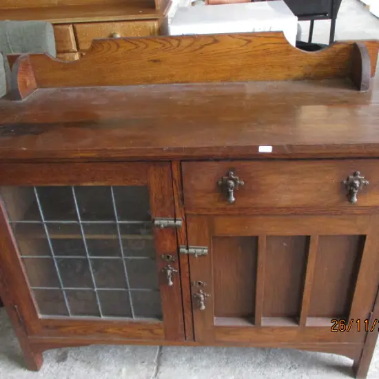 Oak Leadlight Cabinet