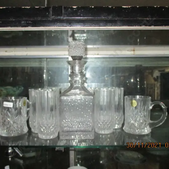 Crystal Decanter and Glasses