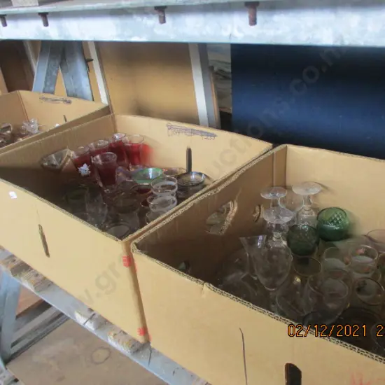3 Boxes Glassware