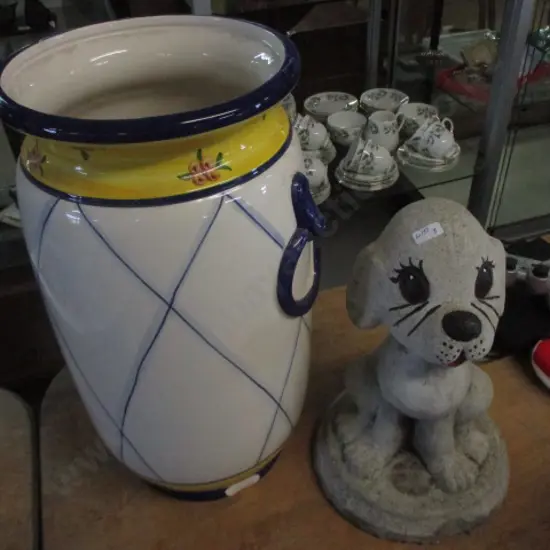 Garden Ornament and Large Vase