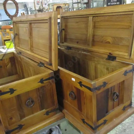 2 Small Wooden Trunks
