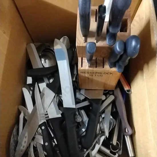 KNIVES PLUS ASSORTED CUTLERY