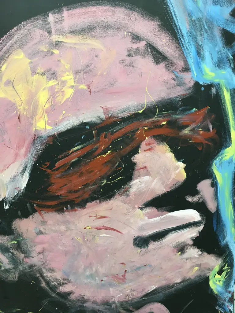 VIBRANT EXPRESSIONISTIC CANVAS PAINTING OF U2 FRONTMAN BONO Image 1++