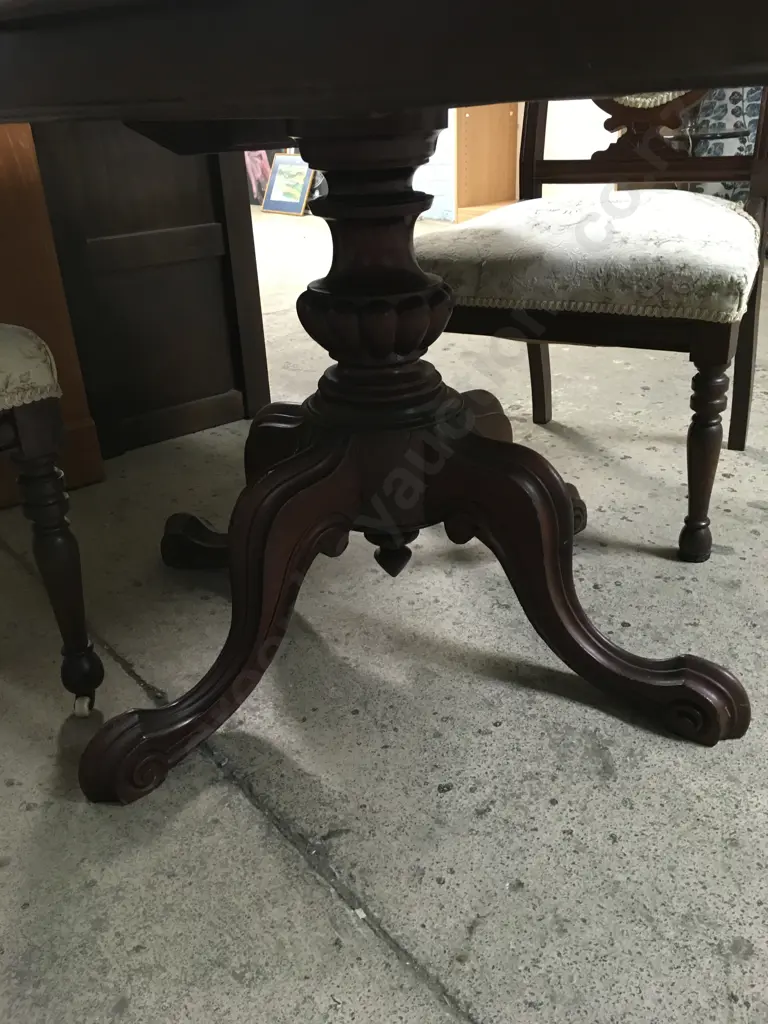 MAHOGANY WOOD BUTTERFLY DINING TABLE WITH GLASS TOP Image 1++