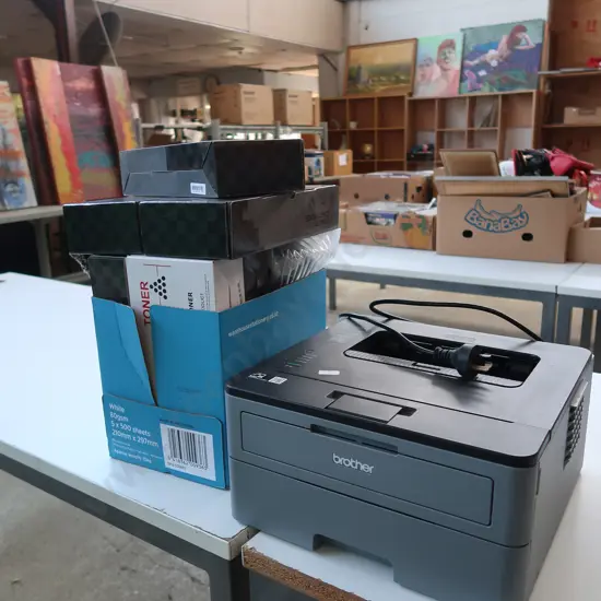 BROTHER PRINTER WITH TONER CARTRIDGES