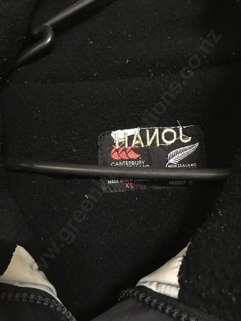 VINTAGE ALL BLACKS RUGBY JACKET "JONAH" EMBROIDERED ON REAR - SIZE XL Image 1++