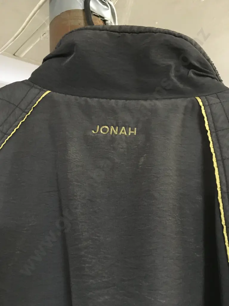 VINTAGE ALL BLACKS RUGBY JACKET "JONAH" EMBROIDERED ON REAR - SIZE XL Image 1++