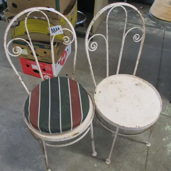 2 X METAL GARDEN CHAIRS