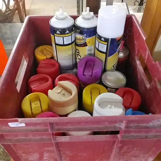 BOX OF SPRAY PAINTS