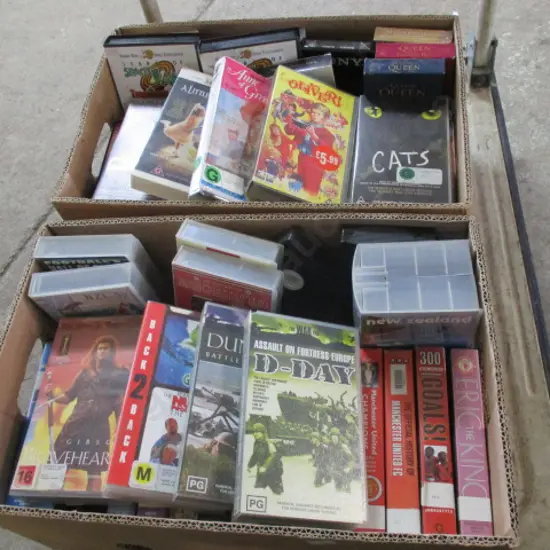 BOX OF ASSORTED VIDEOS