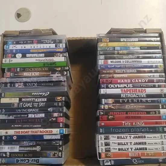 BOX OF ASSORTED DVD'S
