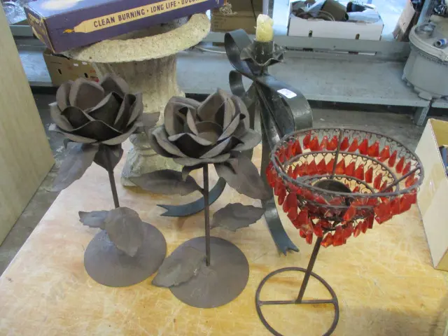 CANDLE STICKS AND VASE Image 1++