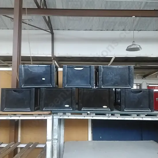 BLACK PLASTIC BOXES X 7