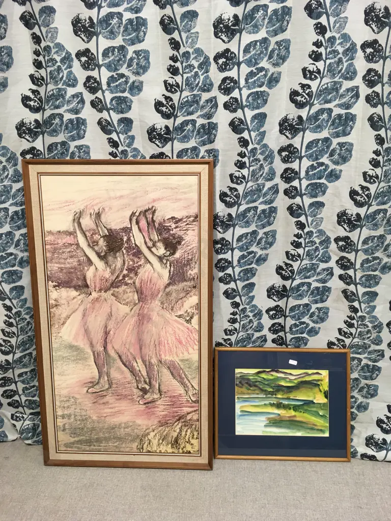 STAR WARS PRINT OF THE ORIGINAL 1982 PATENT FOR THE MILLENNIUM FALCON, TUTU DANCERS, SCENIC HILL LANDSCAPE PAINTING Image 1++