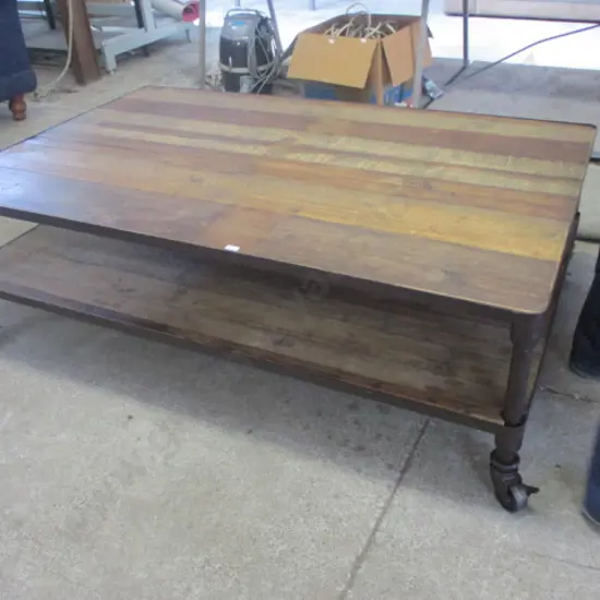 Large Coffee Table on Casters