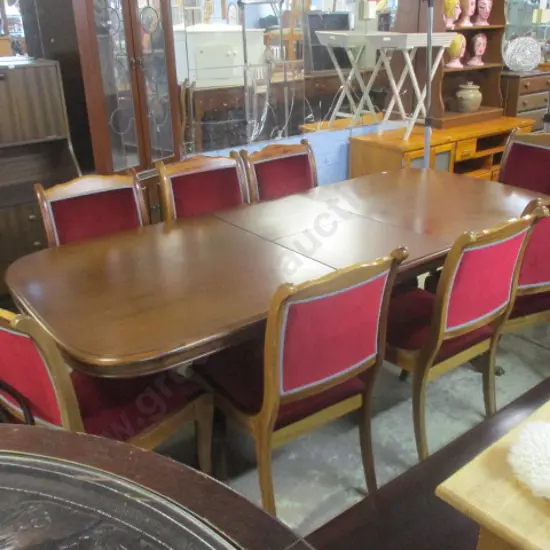 Mahog Dining Table and 8 Chairs