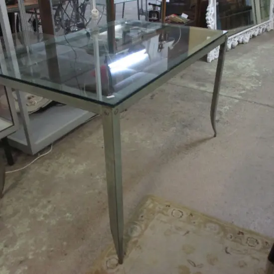 Mid Century Glass Top Table