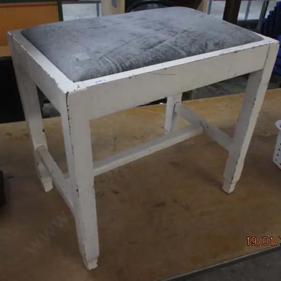 Oak and Leather Piano Stool