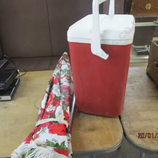 Umbrella and Chilly Bin