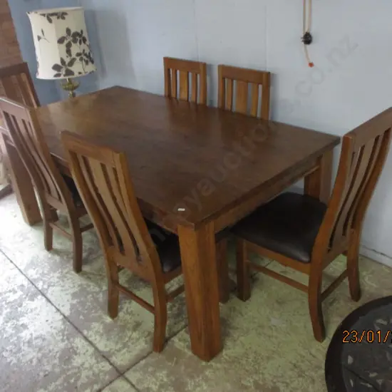 Wooden Dining Table and 6 Chairs