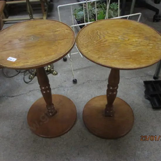 Pr Oak Side Tables