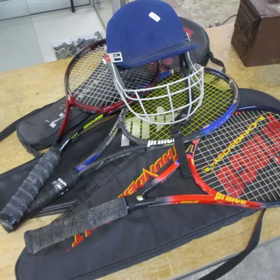 Raquets and Helmet