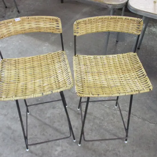 Pr Cane Stools