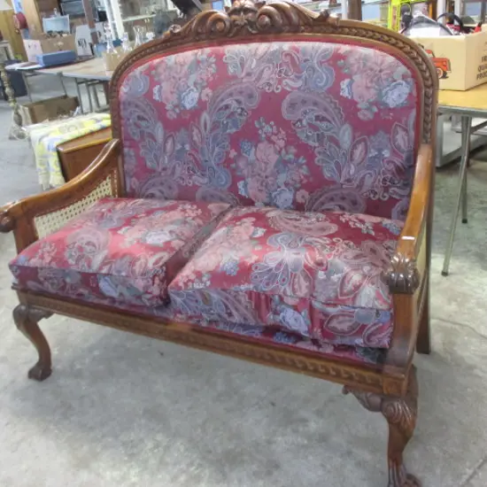 Vintage Carved 2 Seater Settee