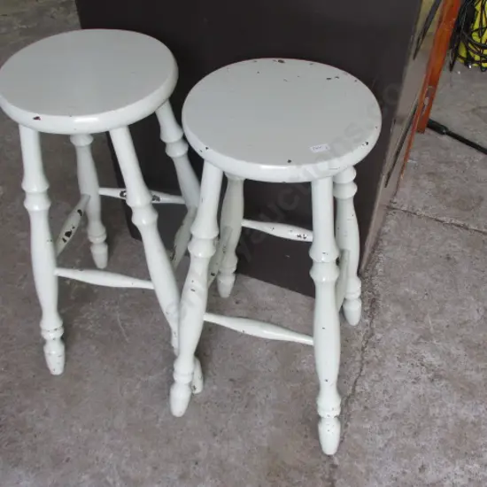 Pr Painted Stools