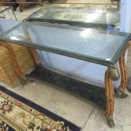 Marble and Glass Console Table