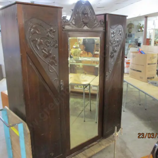 Carved Kauri Wardrobe