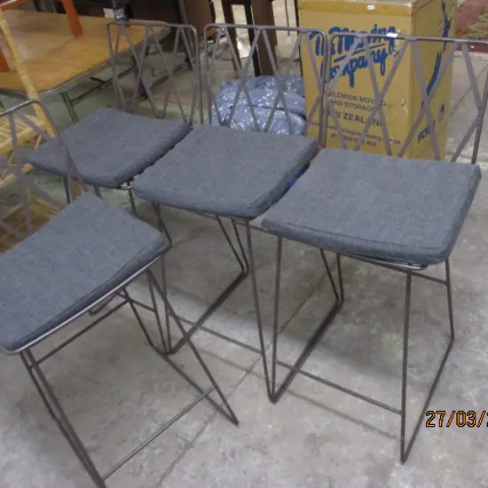 4 Metal Stools