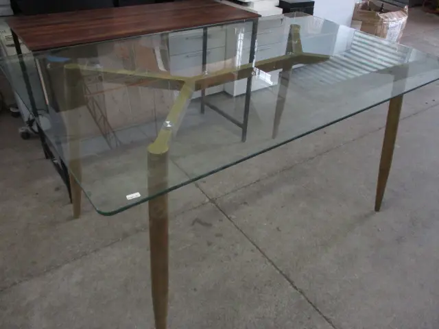 Glass Topped Dining Table Image 1++