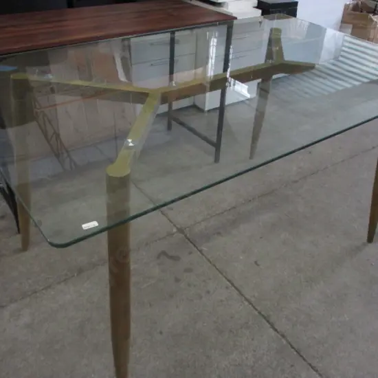 Glass Topped Dining Table