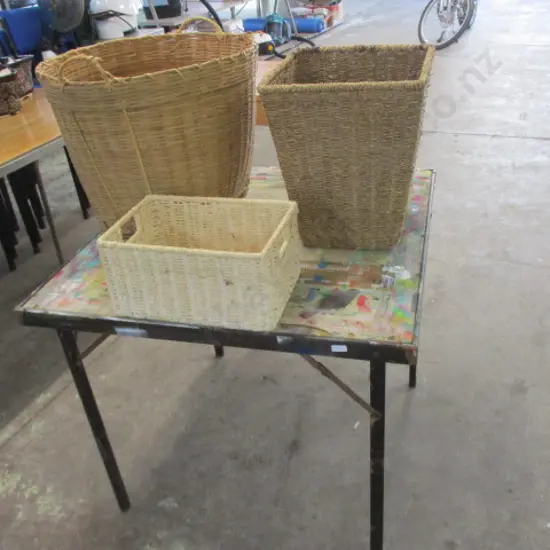 Baskets and Card Table