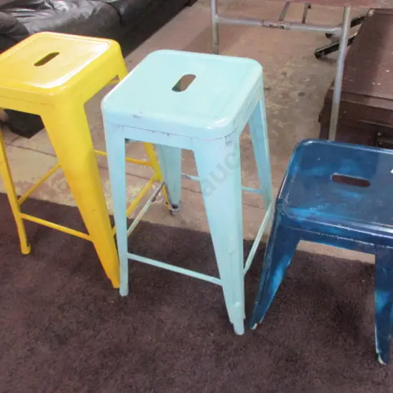 3 Metal Stools