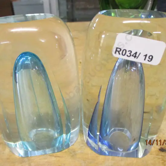 2 Art Glass Paperweights