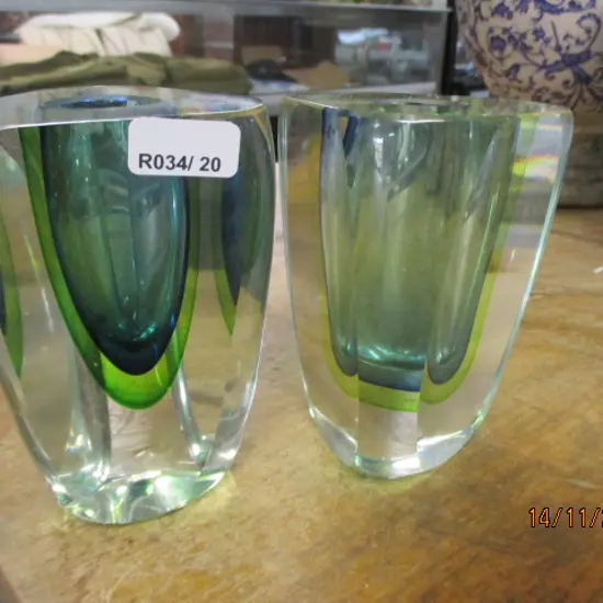 2 Art Glass Vases