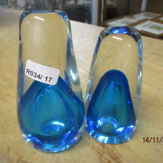 2 Art Glass Paperweights